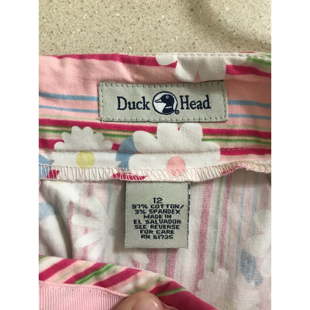 Duck Head Women's Striped Floral Cotton Skirt, Size 12 - Picture 3 of 4